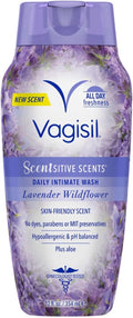 Gel Intim, Vagisil, Scentsitive Scents, PH Echilibrat, Testat de Ginecolog, Parfum Spring Lilac, 355 ml (1 Bucată)