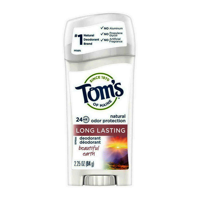 Deodorant solid, Tom's of Maine, Beautiful Earth, Eficiență îndelungată, 64 g