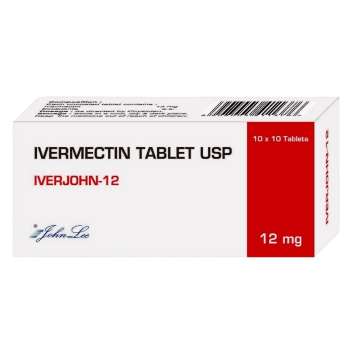 Supliment, John Lee, Iverjohn-12, cu Ivermectina 12 mg, Utilizat in Tratamentul Infectiilor Parazitare, 10x10 tablete