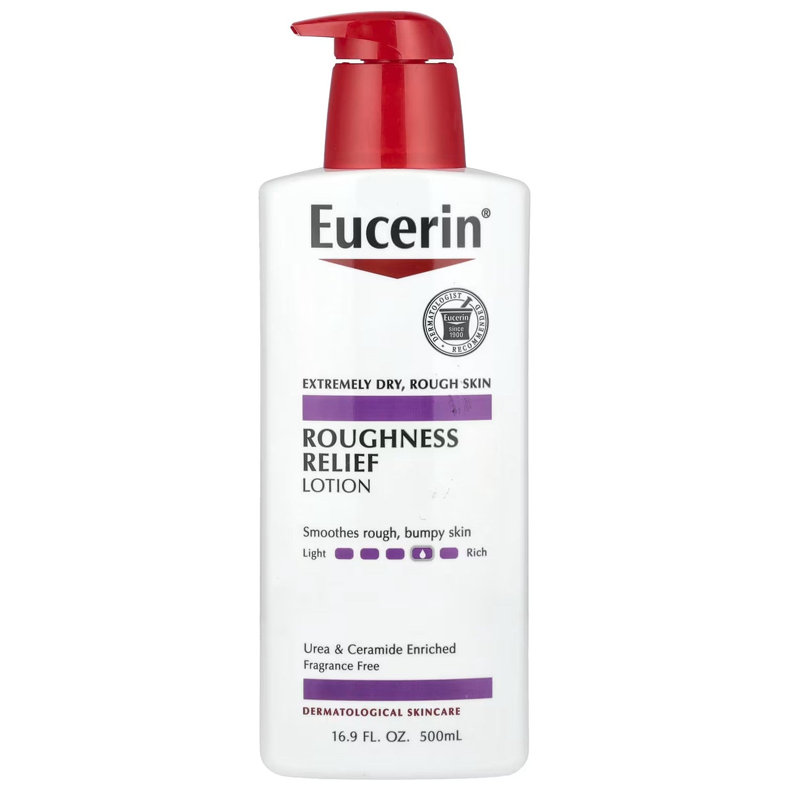 Lotiune de Corp, Eucerin, Roughness Relief, Efect de Reparare a Barierei Pielii, pentru Piele foarte Uscata, cu Uree si Ceramide, 500ml