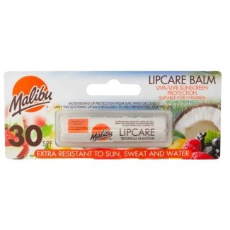 Balsam de buze, Malibu, SPF 30 Tropical, Protecție UV, Hidratare, Aromă Tropicală, 5 g