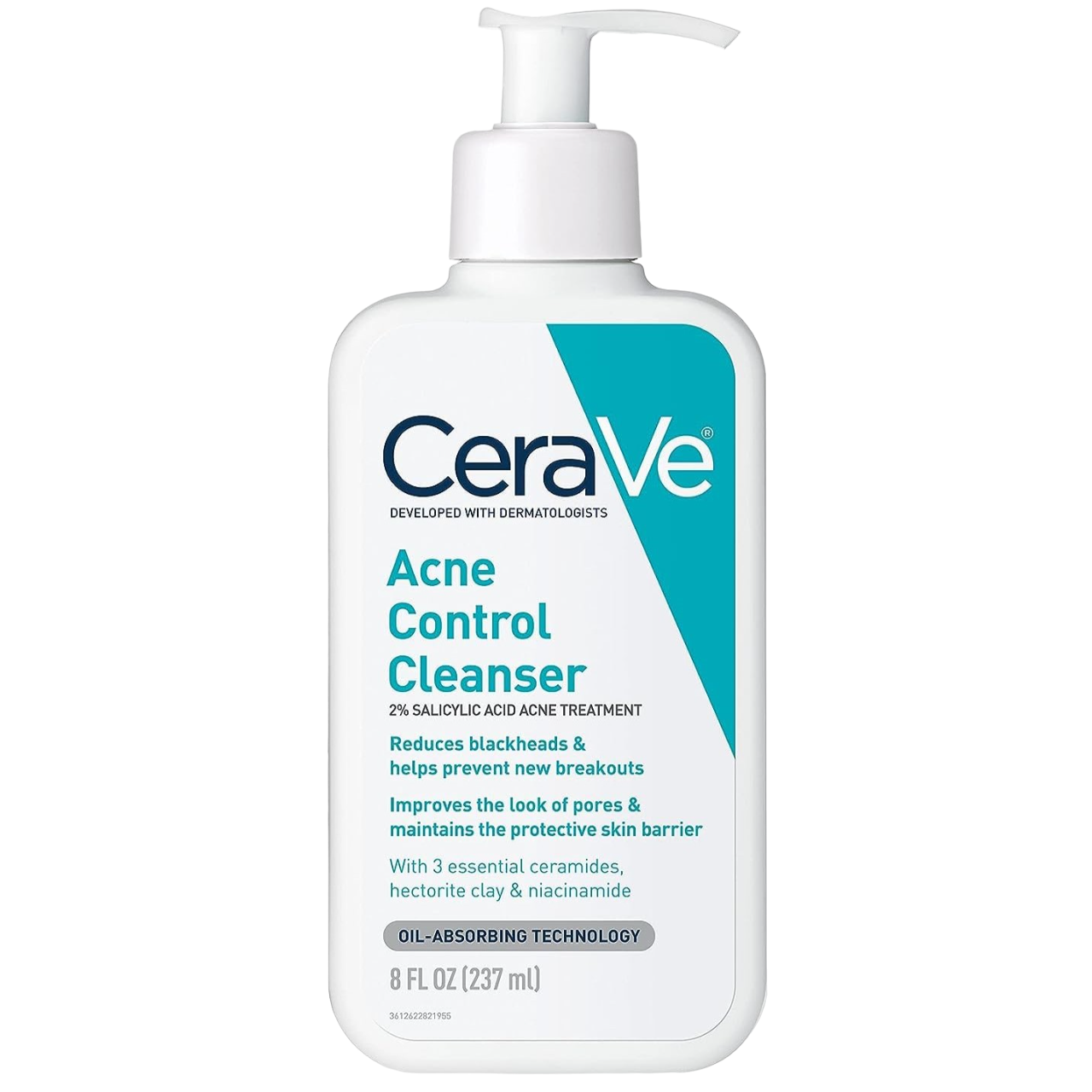 Gel de Spalare, CeraVe, Acne Control Cleanser, cu Acid Salicilic 2%, pentru Ten gras, fara Parfum, 237ml