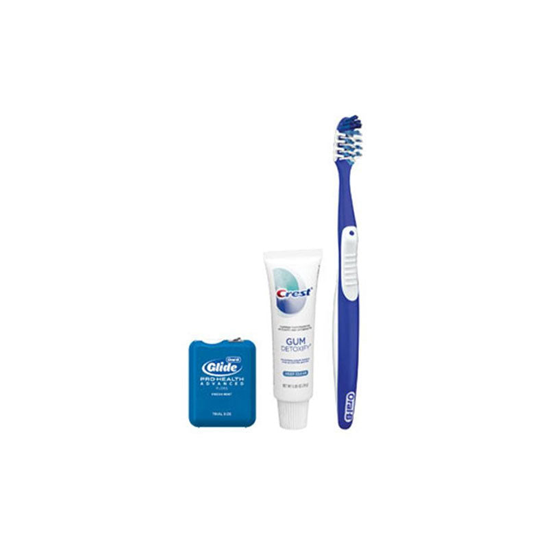 Set Igiena Orala, Crest, 3D White, Anti-Gingivita, Periuta Oral-B, Pasta Crest 24gr, Ata Dentara Glide 4m