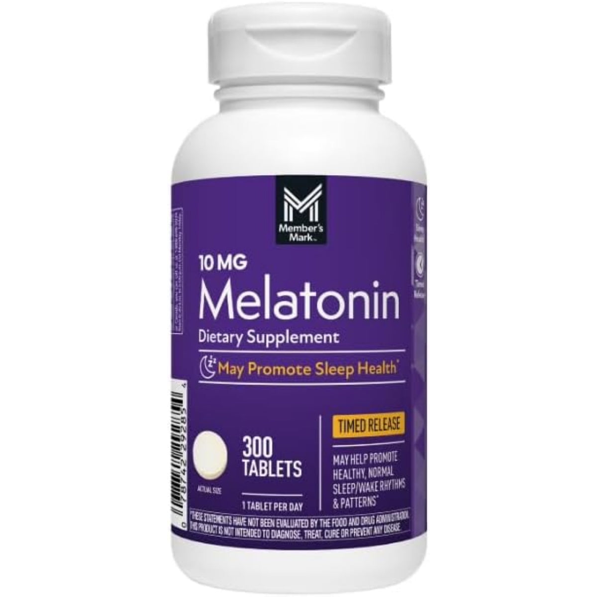 Supliment Alimentar, Member's Mark, Melatonina, 10mg, pentru un Somn Linistit si pentru Reducerea Stresului Cotidian, 300 tablete