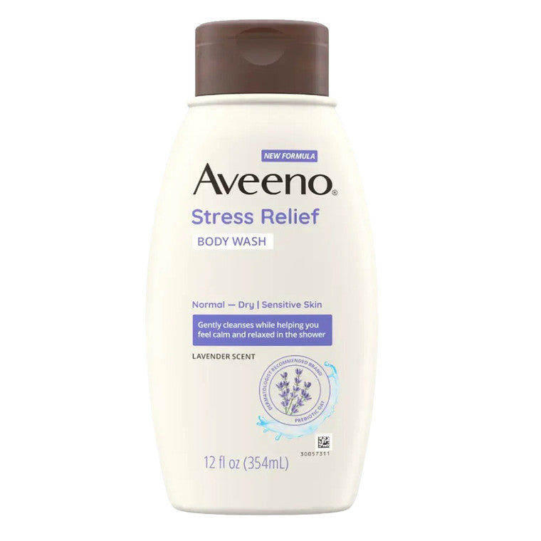 Gel de duș, Aveeno, Stress Relief, Lavandă, Calmează pielea uscată & sensibilă, 354 ml