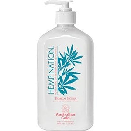Loțiune de Corp, Australian Gold, Hemp Nation Tropical Seltzer, Prelungire Bronz, Hidratare Intensivă, Catifelare, 532 ml
