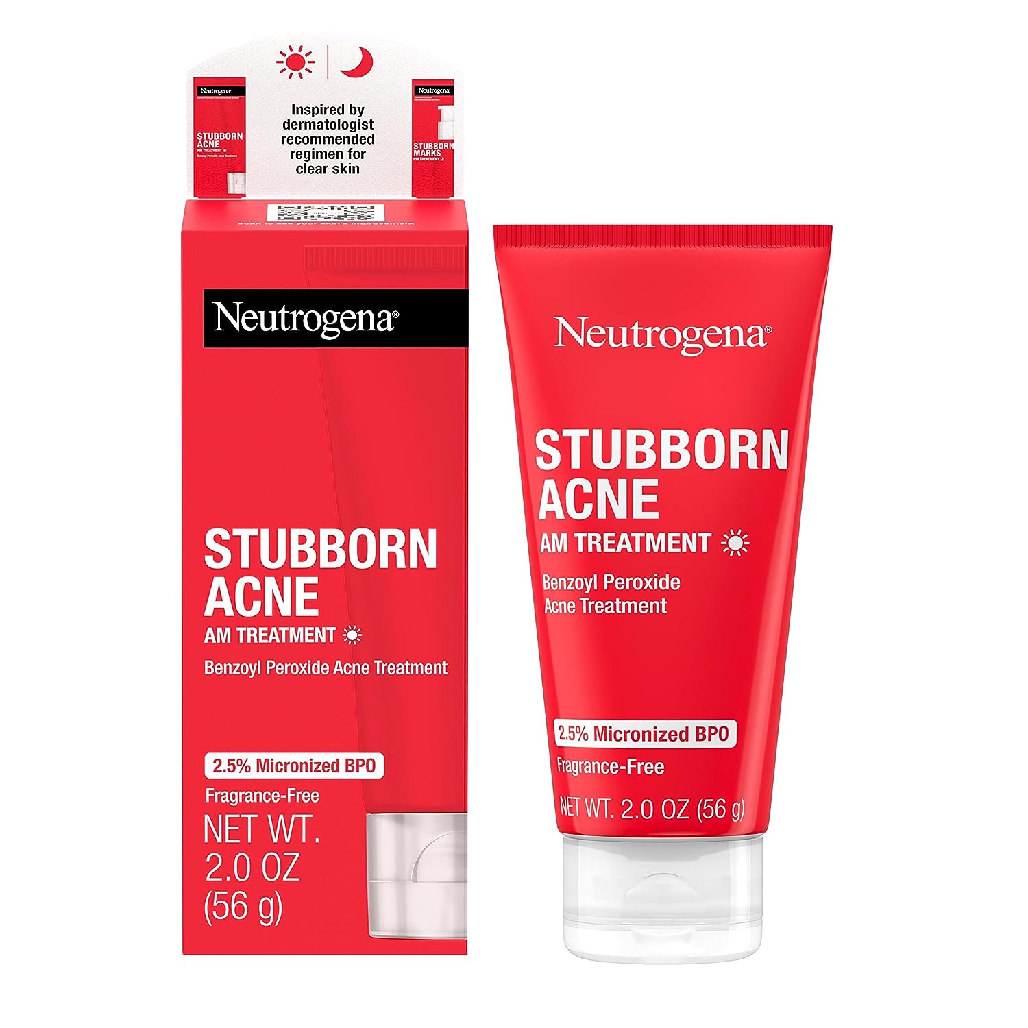 Crema de Fata, Neutrogena, Stubborn Acne, impotriva Aparitiei Cosurilor si Eruptiilor Cutanate, cu Peroxid de Benzoil 2,5%, fara Parabeni, 56gr