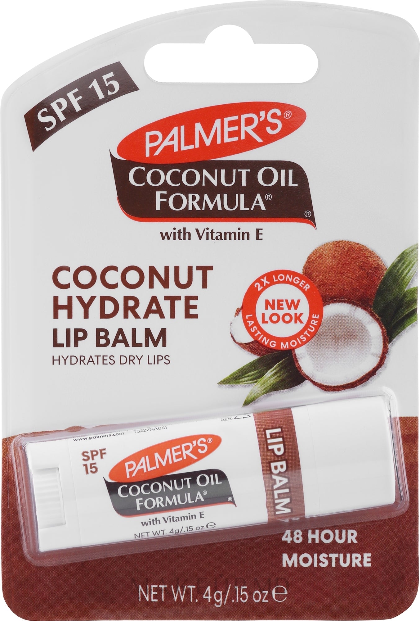 Balsam De Buze Cu Protectie Solara, Palmer's, Coconut Oil Lip Balm SPF15, Protejeaza UV, Hidrateaza Buzele, 4 g