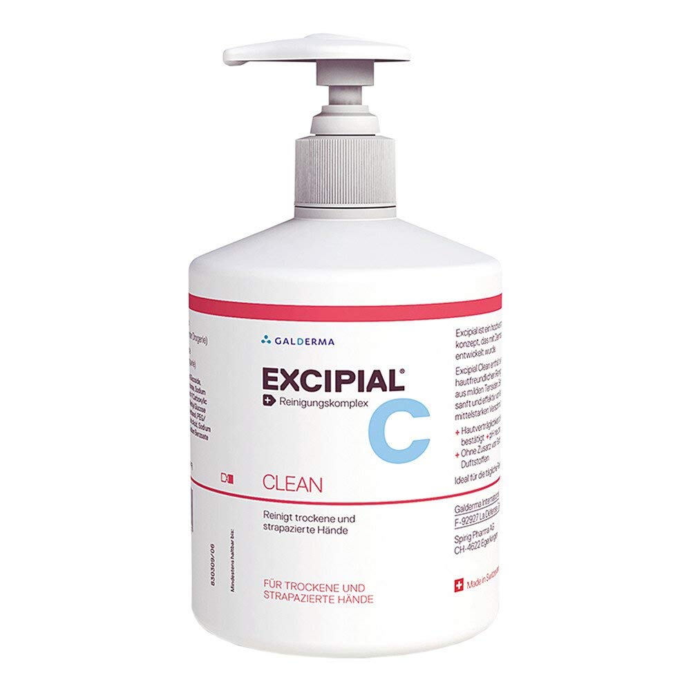 Gel de Spalare, Galderma, Excipial Clean, pentru Maini si Corp, pentru Piele Uscata si Iritata, Efect Hidratant si Calmant, fara Parfum, Ph Neutru, 500ml