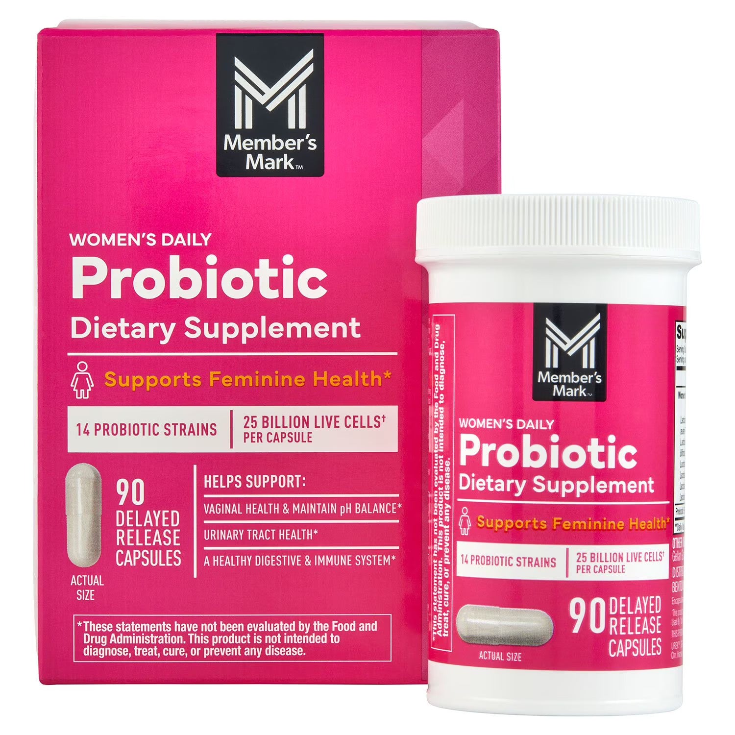 Supliment Alimentar, Member's Mark, Probiotic, Women's Daily, Formula pentru Femei, 25 Miliarde Culturi Vii, Sustine Echilibrul Florei Intestinale, Digestia si Imunitatea, 90 capsule