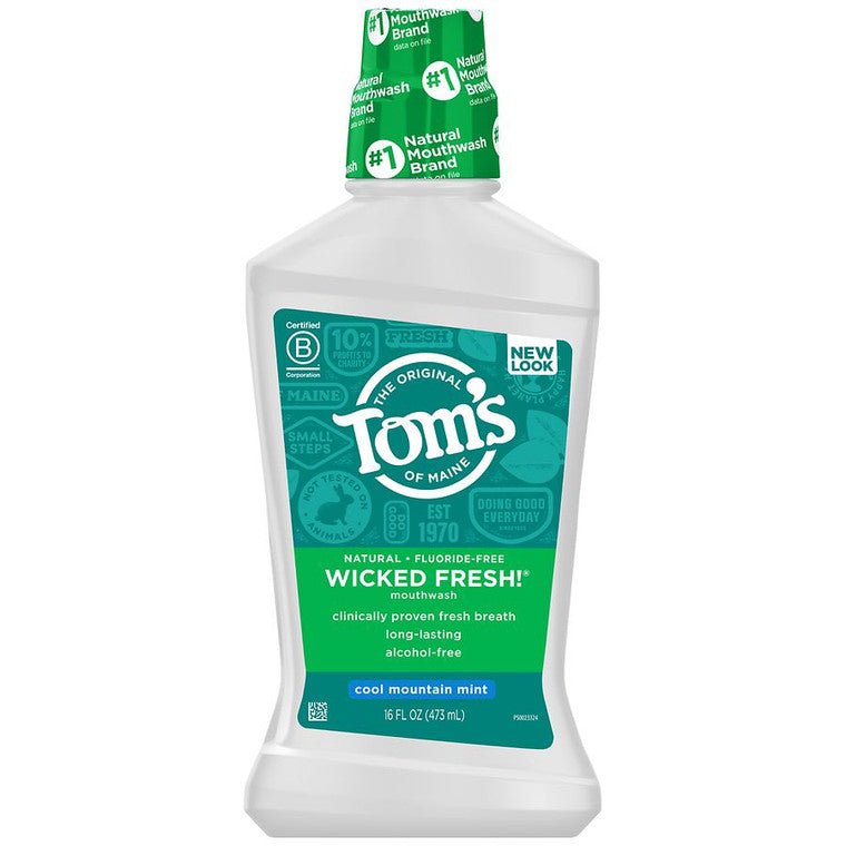 Apă de Gură, Tom's of Maine, Wicked Fresh, Mentă de munte, Respirație proaspătă, Curățare, 473 ml