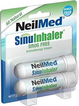 Inhalator nazal cu aromaterapie, NeilMed, SinuInhaler, Respirație naturală, Set 2 bucăți