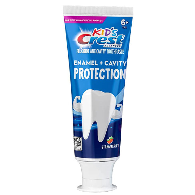 Pasta de Dinti pentru Copii, Crest, Kids Advanced, Protectie Avansata a Smaltului impotriva Cariilor, Varsta 6+, Aroma Capsuni, 116gr