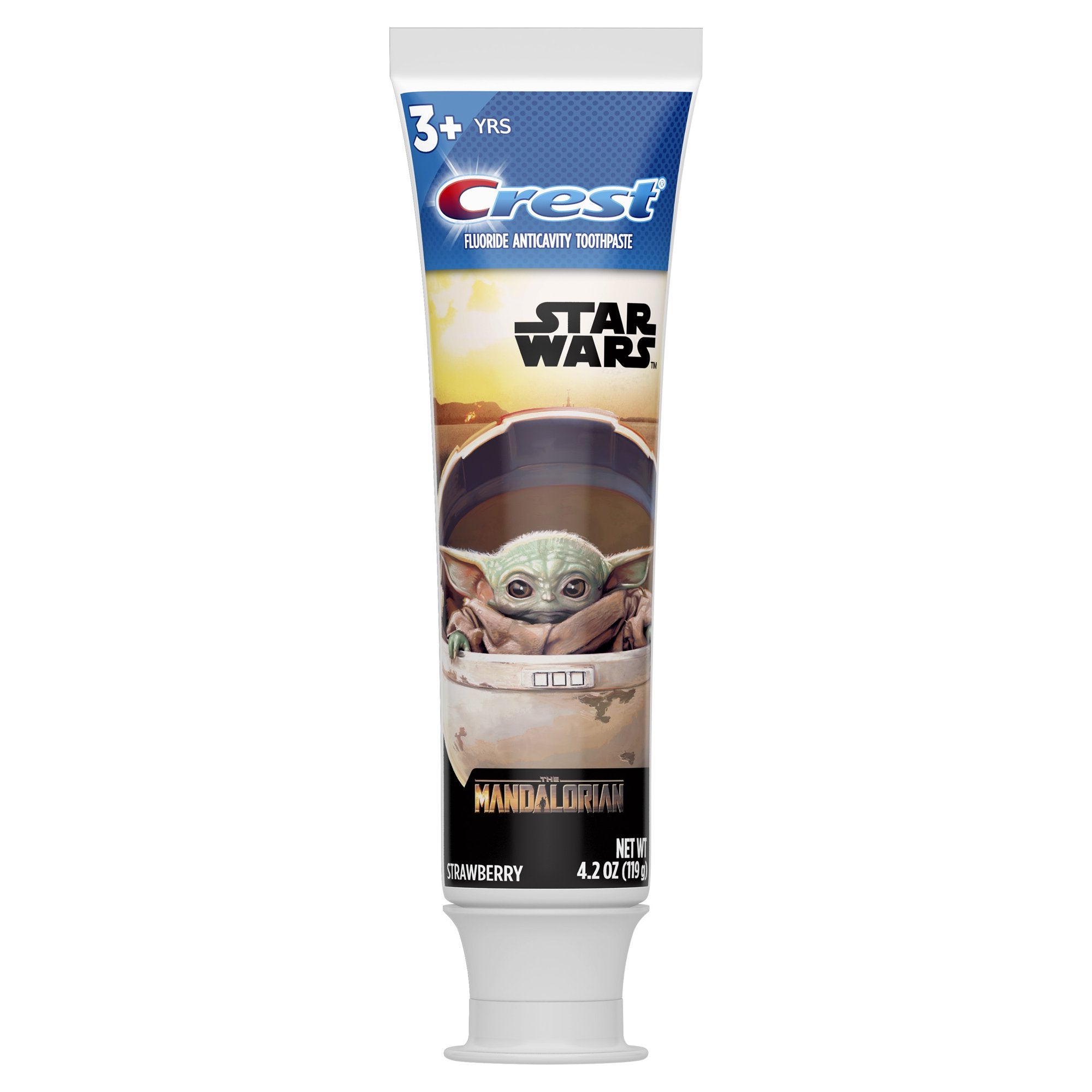 Pasta de Dinti Copii 3+ Ani, Crest, Star Wars, Personaj Baby Yoda, Aroma Capsuni, Impotriva Cariilor, 119gr