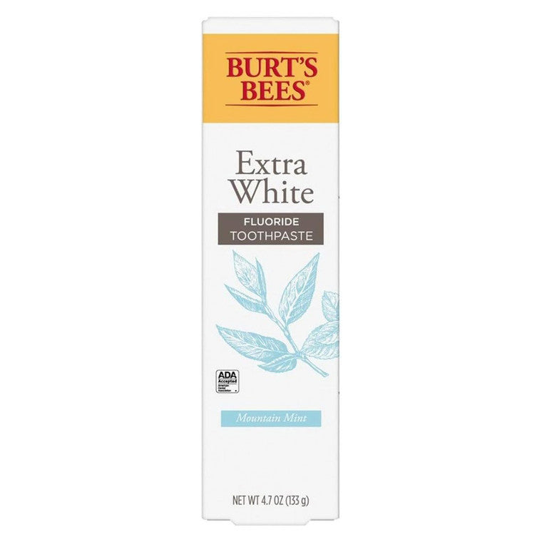 Pastă de dinți, Burt's Bees, Extra White, Mentă de munte, Albire delicată, Anti-pete, 133 g