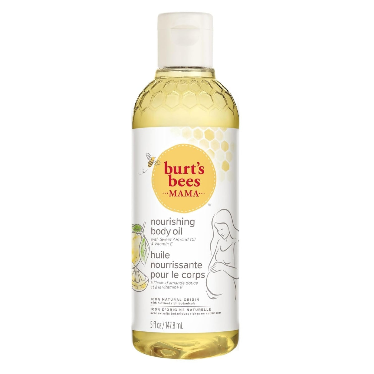 Ulei corp gravide, Burt's Bees Mama Bee, Body Oil, Hidratare, Elasticitate, Cu Vitamina E, 147 ml