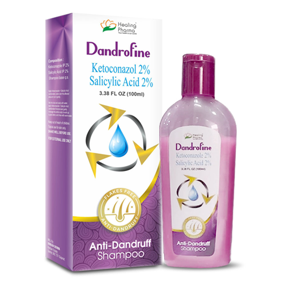 Sampon, Healing Pharma, Dandrofine, Anti-Matreata, Anti-Fungic, Testat Dermatologic, cu Ketoconazol 2% si Acid Salicilic 2%, 100ml