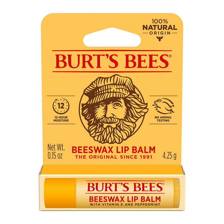 Balsam buze, Burt's Bees, Original/Beeswax, Hidratare naturală, Vitamina E, Mentă răcoritoare, 4.25 g