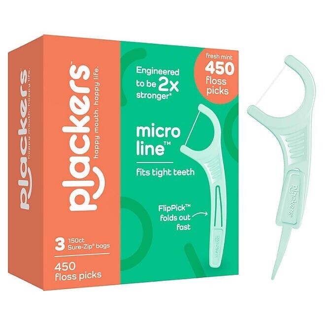 Set Ata Dentara, Plackers, Micro Line, Tip Scobitoare, Curatare Rapida, Cerata cu Alunecare Usoara, Fibra Rezistenta, 450 buc