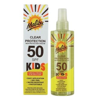 Spray protecție solară, Malibu, SPF 50, Protecție ridicată, Aplicare rapidă, Rezistent la apă, 250 ml