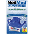 Irigator Nazal, NeilMed, Neti Pot, Forma Compacta, Curatare Sinusuri, Decongestie Nazala, 50 plicuri (2.4gr)
