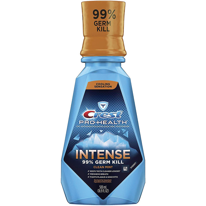 Apa de Gura, Crest, Pro-Health Intense Clean Mint, Anti-Tartru, Anti-Halitoza, Anti-Gingivita, cu Alcool si CPC, 500ml