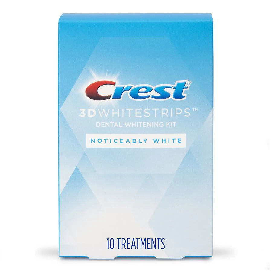 Cutie 10x Plicuri, Benzi Albirea Dintilor, Crest, 3D White, Noticeably White, 9% Concentratie, 10 zile