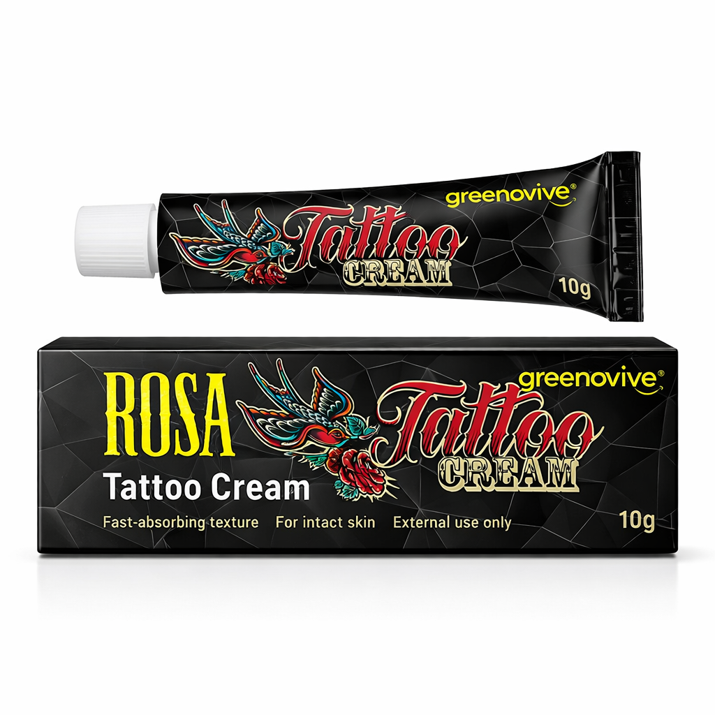 Crema Anestezica, GREENOVIVE®, ROSA Tattoo Cream, 10% Lidocaină, 10% Prilocaină, 10% Benzocaină 10%, 10% Tetracaină, Absorbtie Rapida, 10gr