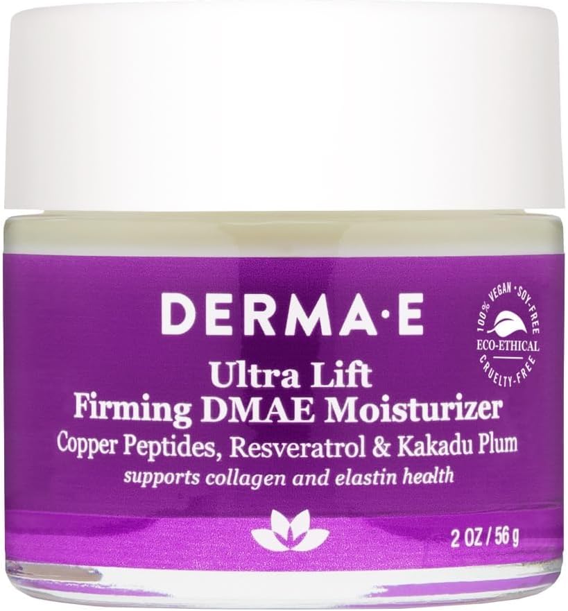 Cremă hidratantă, Derma E, DMAE Firming, Peptide de cupru & resveratrol, 56 g
