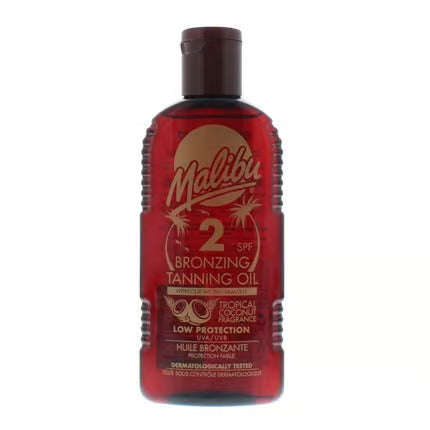 Ulei bronzare, Malibu, Fast Tanning Oil SPF 2, Bronzare Rapidă, Hidratare, Luciu Plăcut, 200 ml