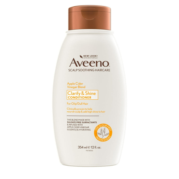 Balsam păr, Aveeno, Apple Cider Vinegar Blend, Pentru păr gras & tern, Echilibrare scalp, Strălucire, 354 ml