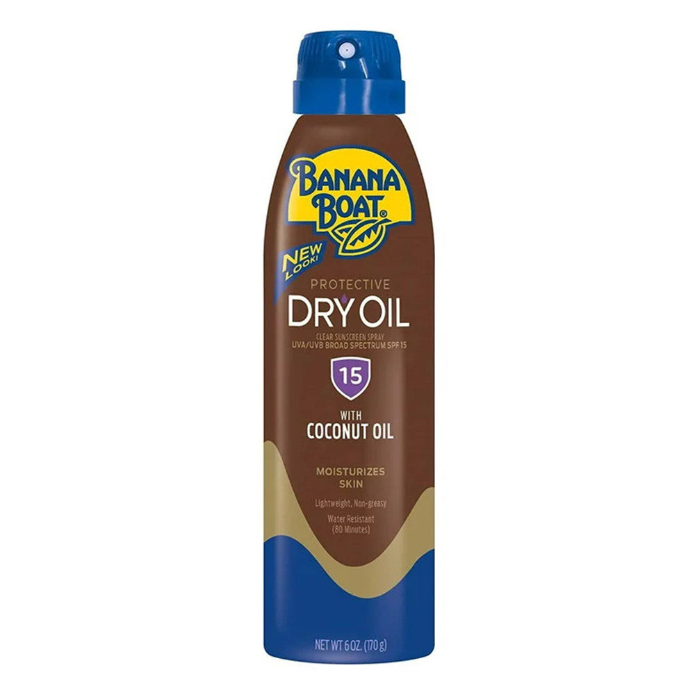 Spray cu ulei uscat, Banana Boat, Protective Dry Oil SPF 15 cu ulei de cocos, Protecție și hidratare, 177 ml