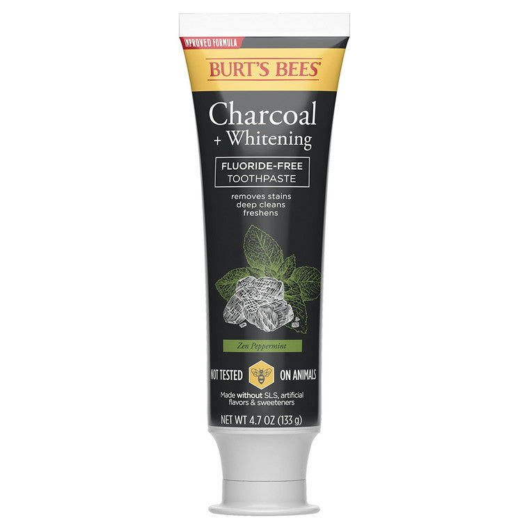 Pastă de dinți, Burt's Bees, Zen Peppermint, Cărbune & albire, Fără fluor, 133 g