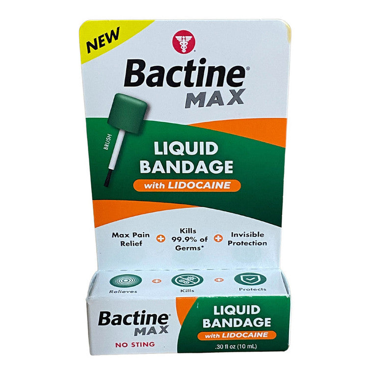 Bandaj lichid, Bactine, Max, Cu lidocaină, Ameliorează durerea, Protecție rapidă, 10 ml