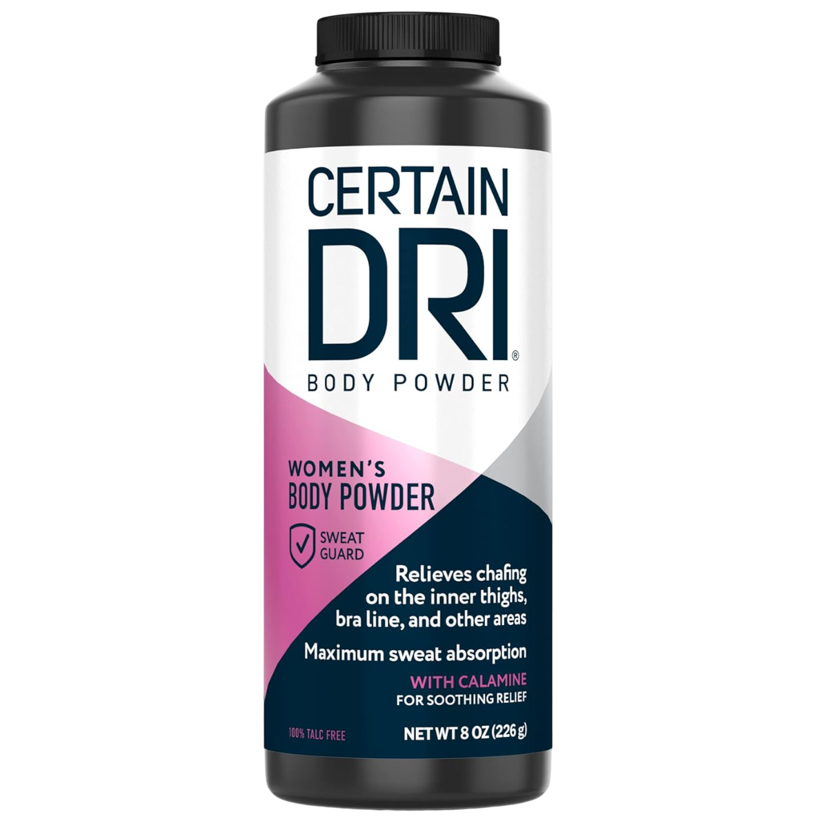 Pudra Antiperspiranta, Certain Dri, Women's Body Powder, pentru Corp si Picioare, pentru Femei, impotriva Transpiratiei, Formula fara Talc, 226gr