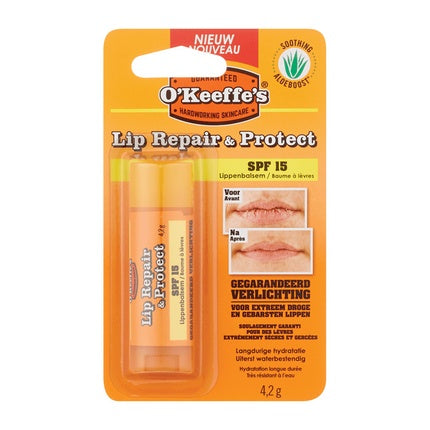 Balsam de Buze, O'Keeffe's, Lip Repair & Protect, Hidratare, Protecție Solară, SPF 15, 4 g