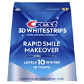 Set 11x Benzi Albirea Dintilor, Crest, 3D White, Rapid Smile Makover, 10% Concentratie, Tratament 14 zile, 45 min, Nivel Albire 10