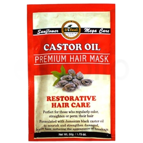 Mască de păr, Difeel, Ulei de Ricin Premium, Hidratare Intensă, Fortifiere, Hrănire, 50 g