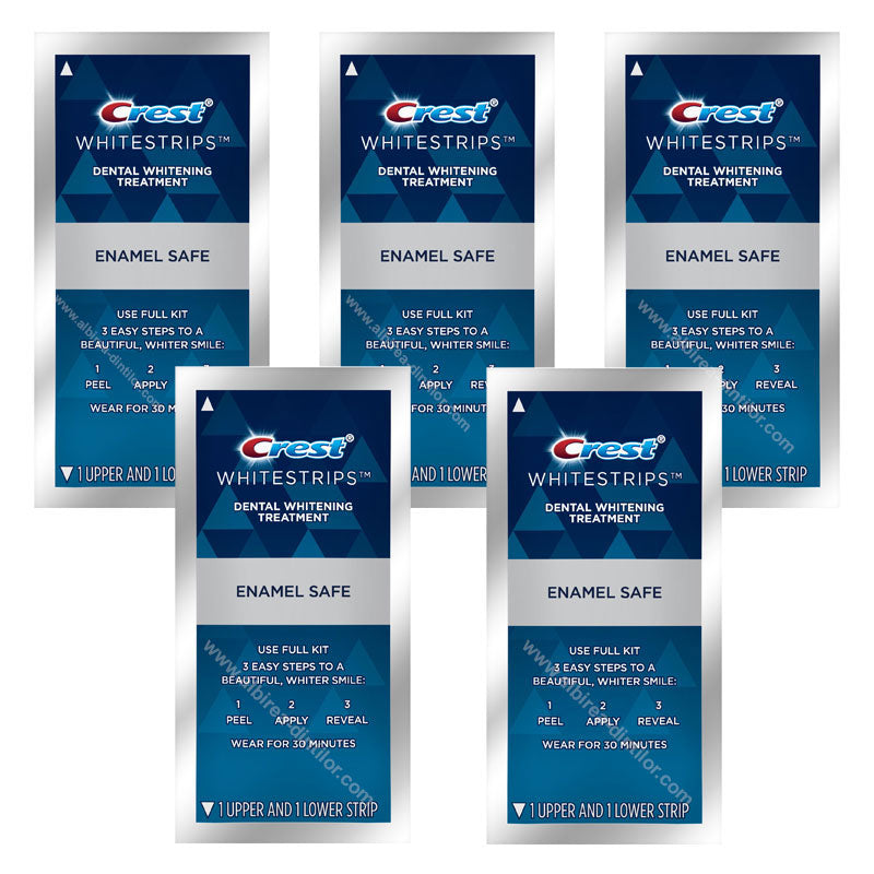 Set 5x Plicuri, Benzi Albirea Dintilor, Crest 3D Whitestrips, Noticeably White, 8% Concentratie