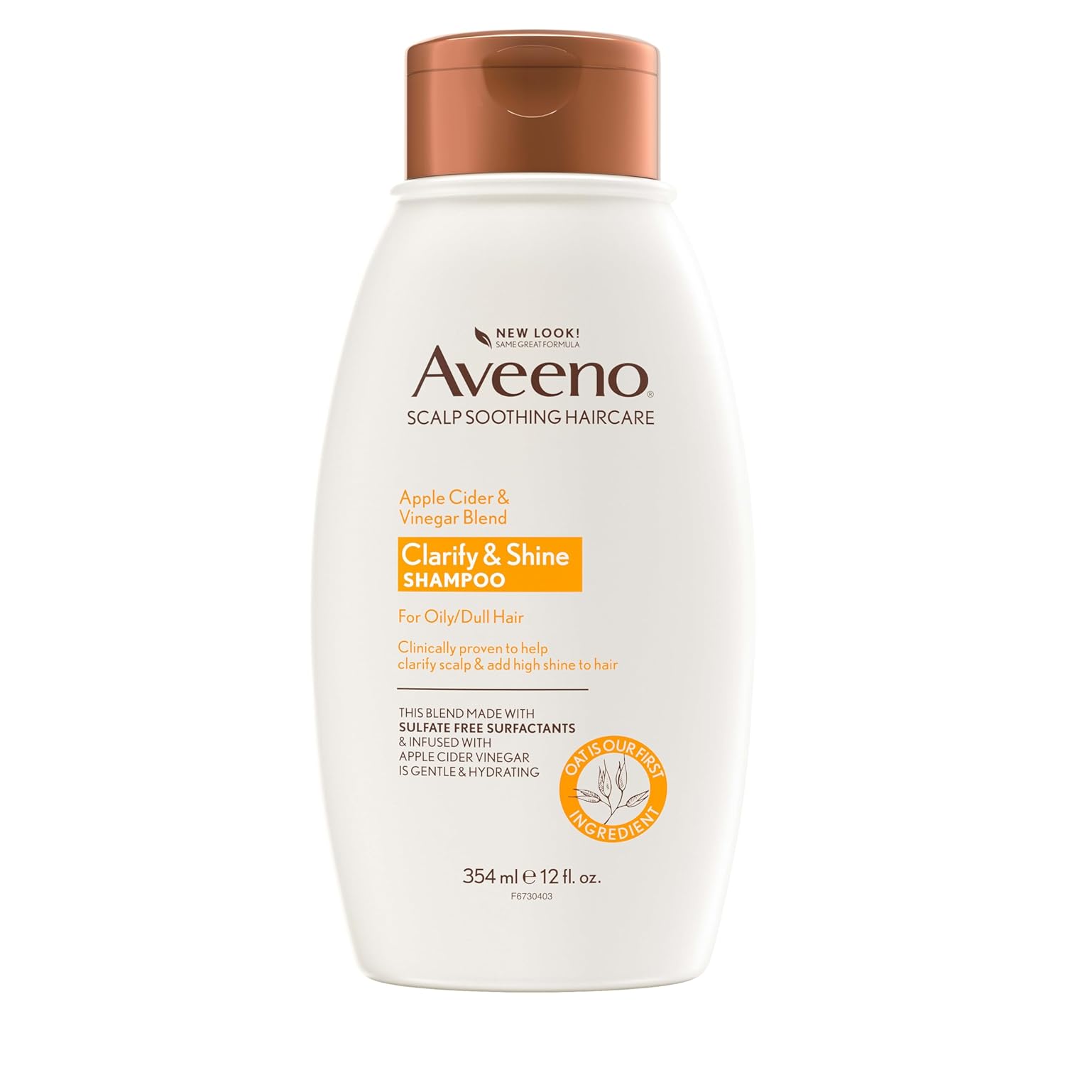 Șampon clarifiant, Aveeno, Apple Cider Vinegar, Curățare profundă, Redă strălucirea, Echilibrare, 355 ml