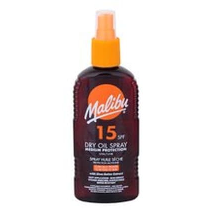 Spray ulei uscat, Malibu, Dry Oil Spray SPF 15, Protecție Medie, Bronzare Uniformă, Finish Non-Gras, 200 ml