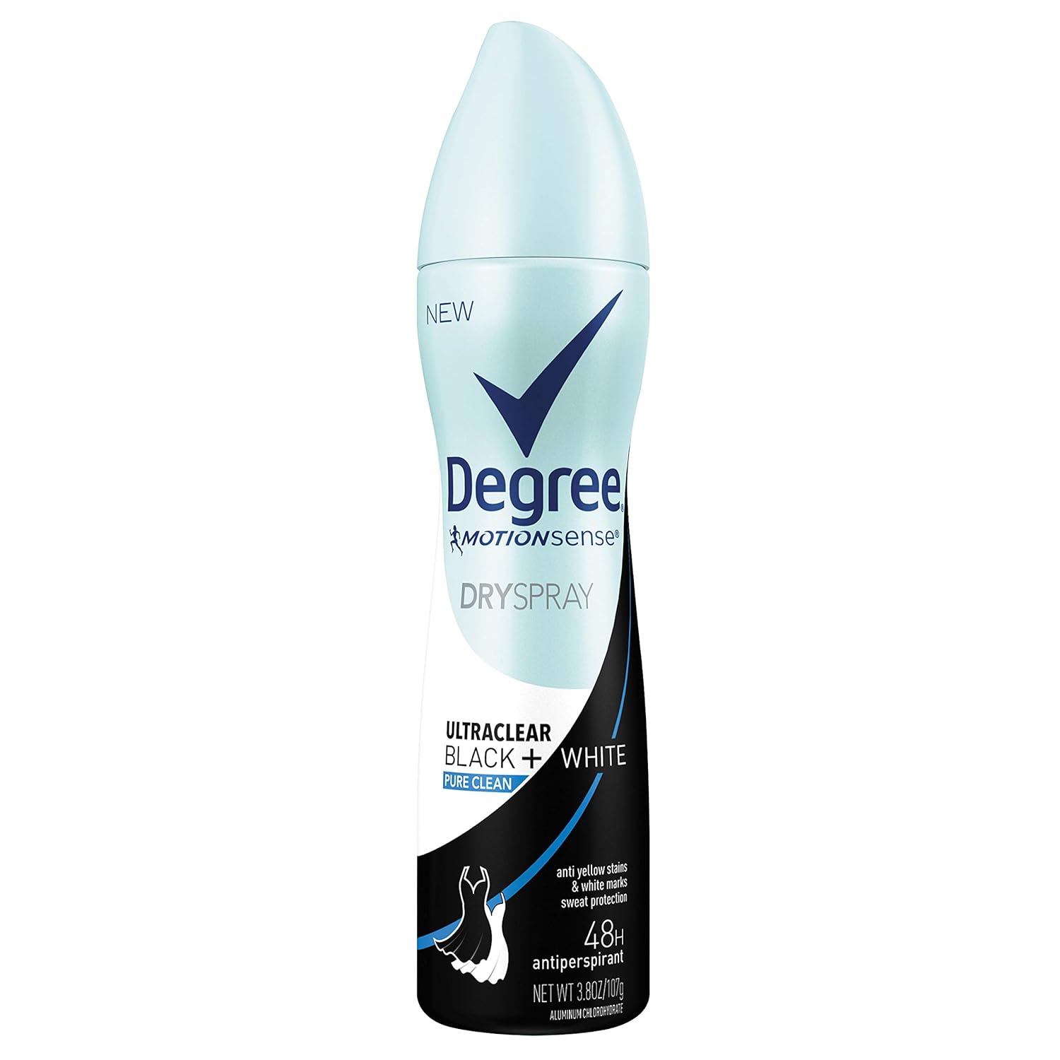 Deodorant spray, Degree, UltraClear Black + White, Pure Clean, Fără urme, Protecție de durată, 108 g