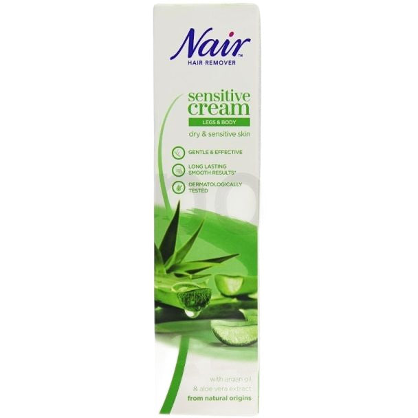 Cremă Depilatoare, Nair, Piele Uscată și Sensibilă, Îndepărtare Păr, Hidratare, Delicată, 100 ml