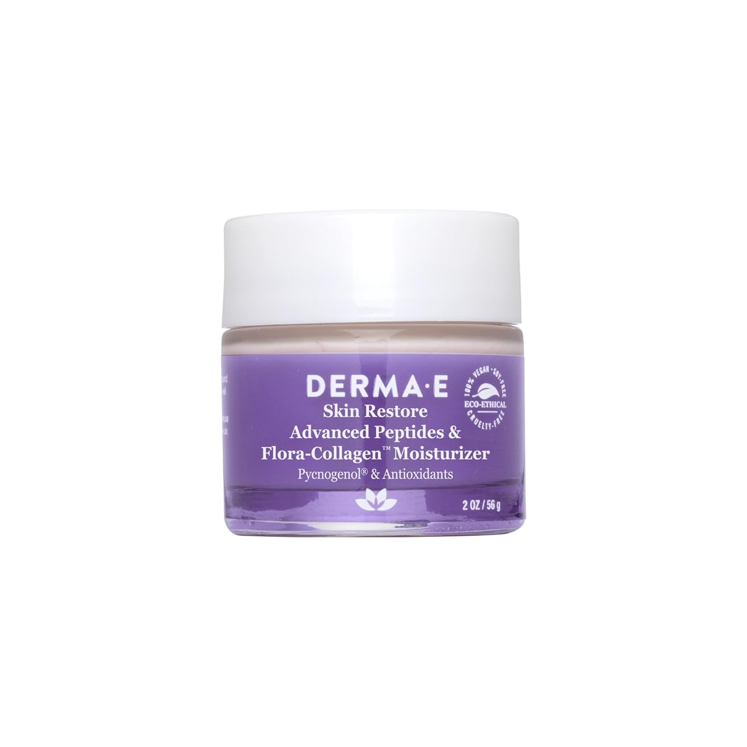 Cremă față, Derma E, Advanced Peptides & Vegan Flora-Collagen, Hidratare intensă, Reduce linii & riduri, 56 g
