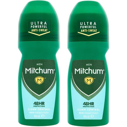 Antiperspirant Roll-On, Mitchum Men, Clean Control, Protecție 48h, Control miros, 100 g