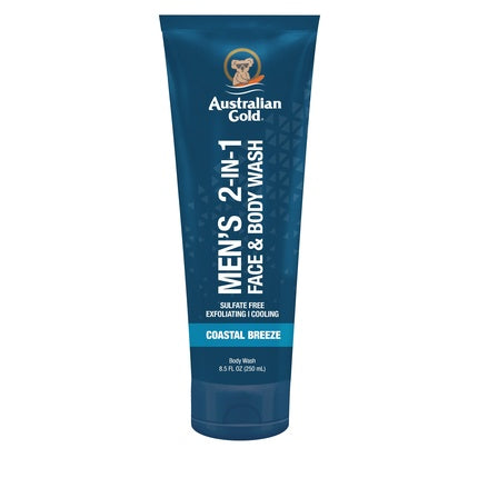 Gel de Duș 2în1, Australian Gold, Men Face & Body Wash, Curățare Eficientă, Revigorare, Hidratare, 250 ml