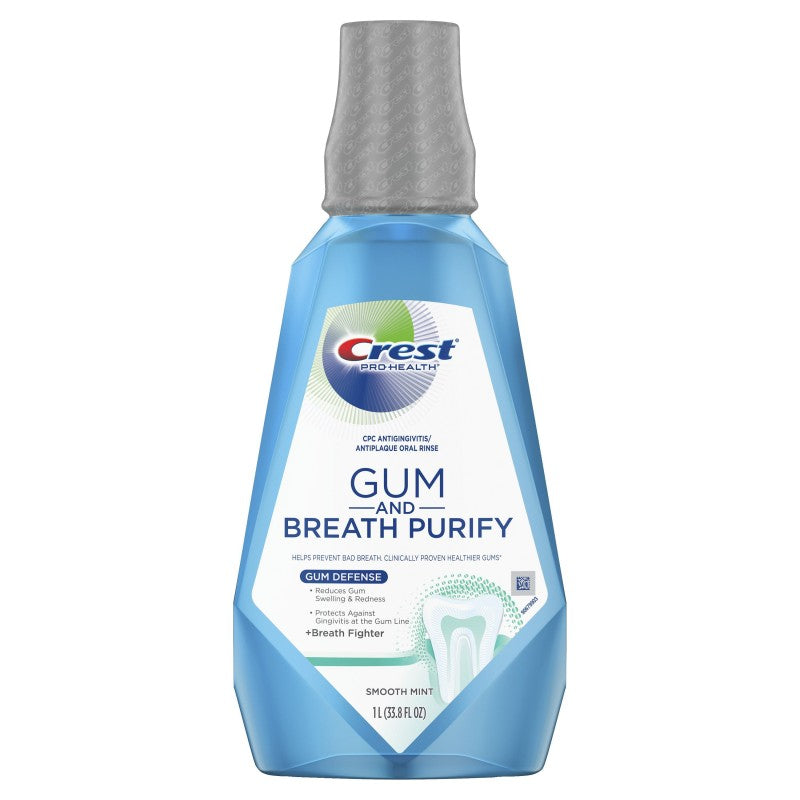 Apa de Gura, Crest, Pro-Health, Gum & Breath Purify, Afectiuni Gingivale si Respiratie Mirositoare, fara Alcool, 1000ml