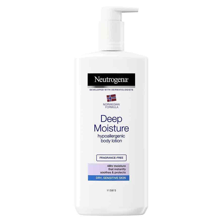 Lotiune de Corp, Neutrogena, Deep Moisture, Hidratare Intensa, pentru Piele Uscata si Sensibila, fara Parfum, 400ml