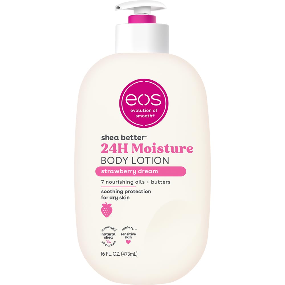 Loțiune de corp, Eos, Shea Better, Hidratare 24 h, Textură lejeră, Neuleioasă, 473 ml