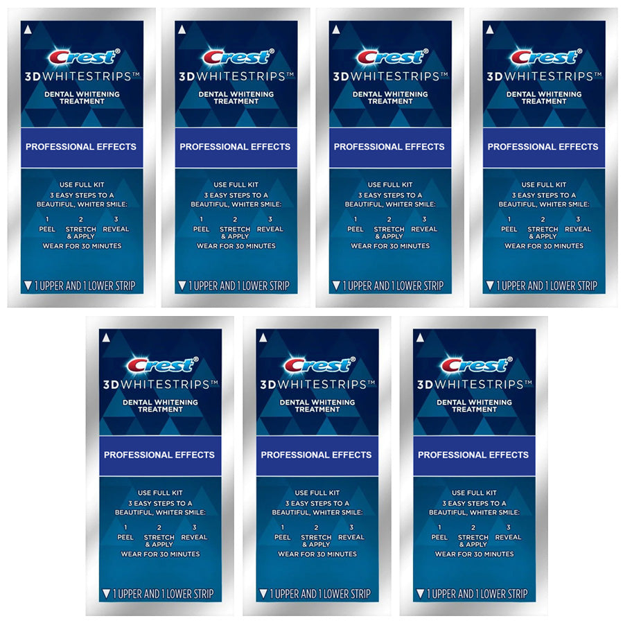 Set 7x Plicuri, Benzi Albirea Dintilor, Crest 3D Whitestrips, Professional Effects, 10% Concentratie